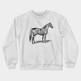 Horse Vintage Black & White Illustration Crewneck Sweatshirt